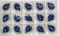Preview: Strass Tropfen blau eingefasst